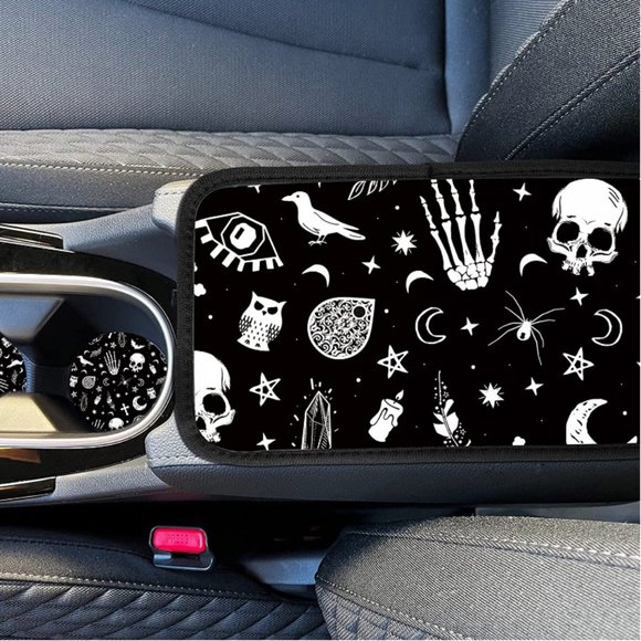 Center Console Armrest Gothic Punk Interior Car Accessories - Picture 1 of 3